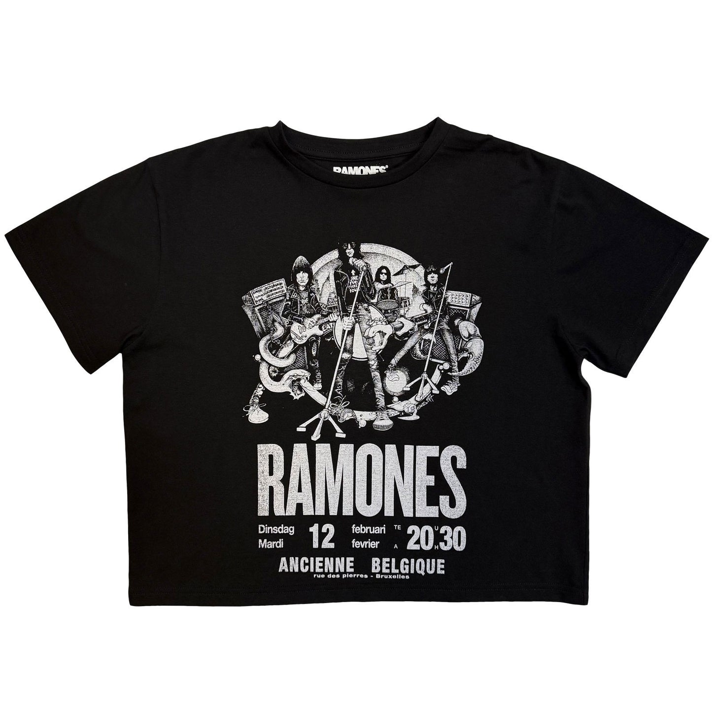 Ramones Belgique Crop Top Girls Jr Front