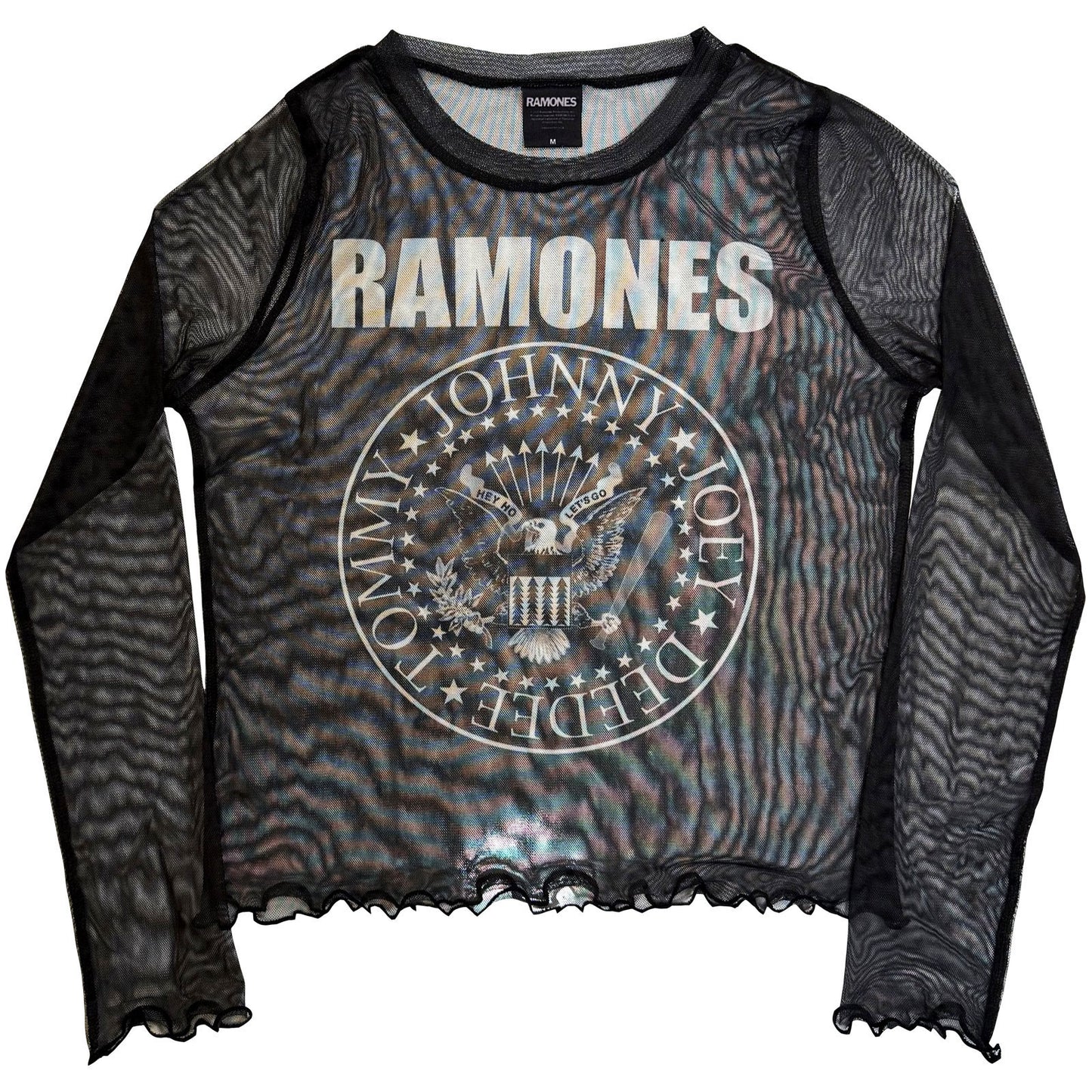 Ramones Presidential Seal Mesh Crop Top Girls Jr Front