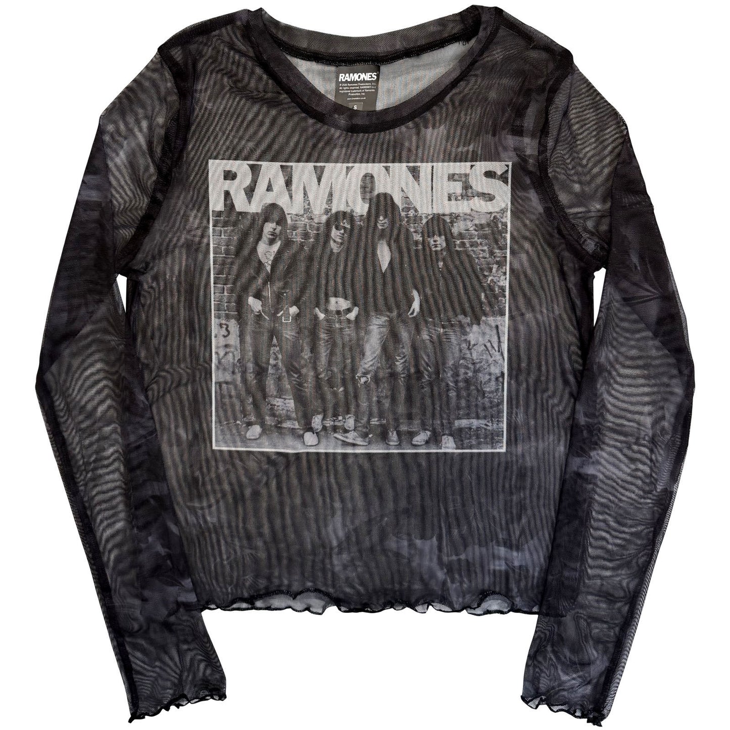 Ramones 1st Album Mesh Crop Top Girls Jr Front