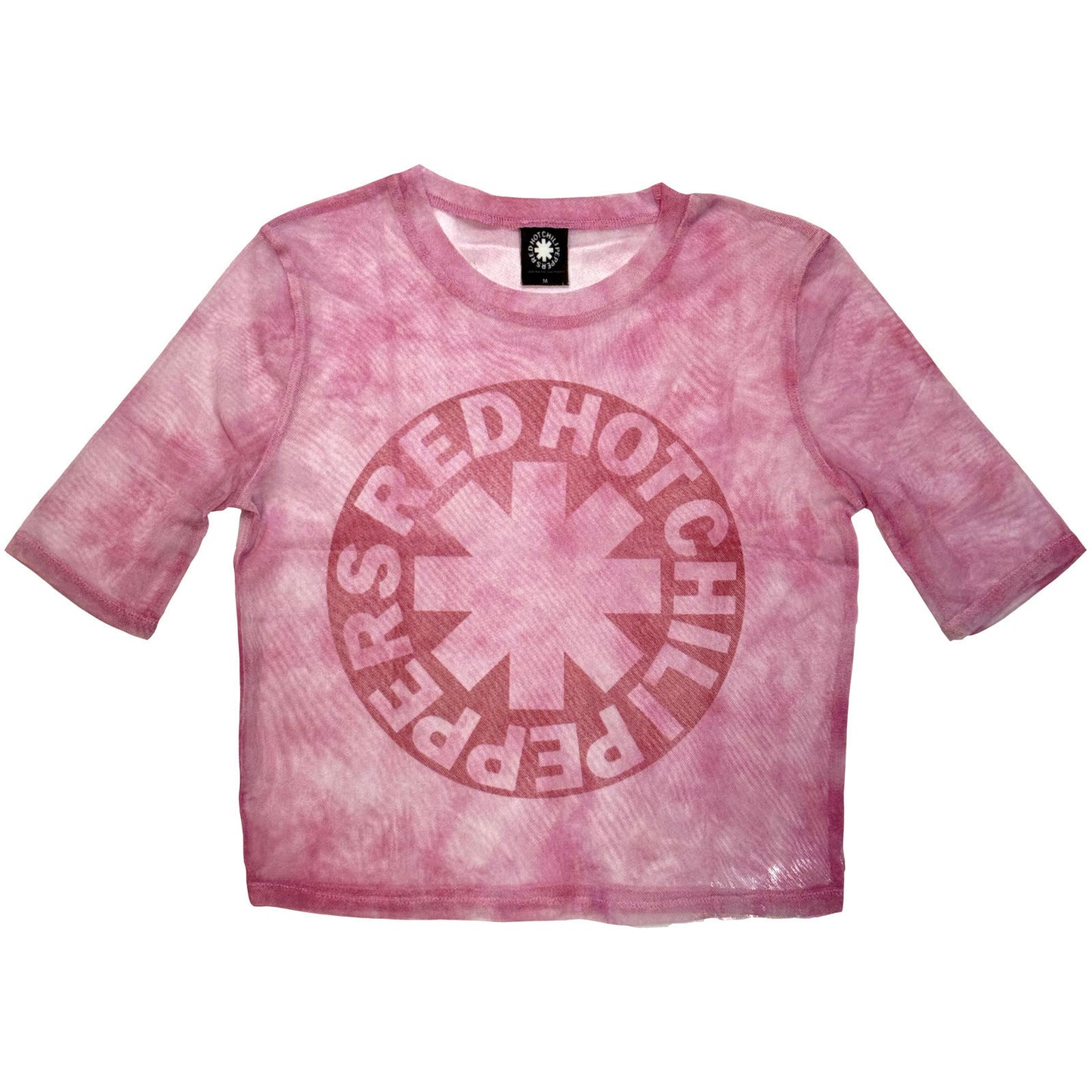 Red Hot Chili Peppers Asterisk Circle Mesh Crop Top Girls Jr Front