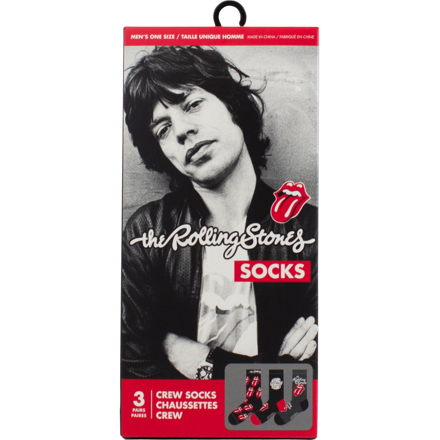 Rolling Stones Logos (US Men's Shoe Size 8-12) Socks Front
