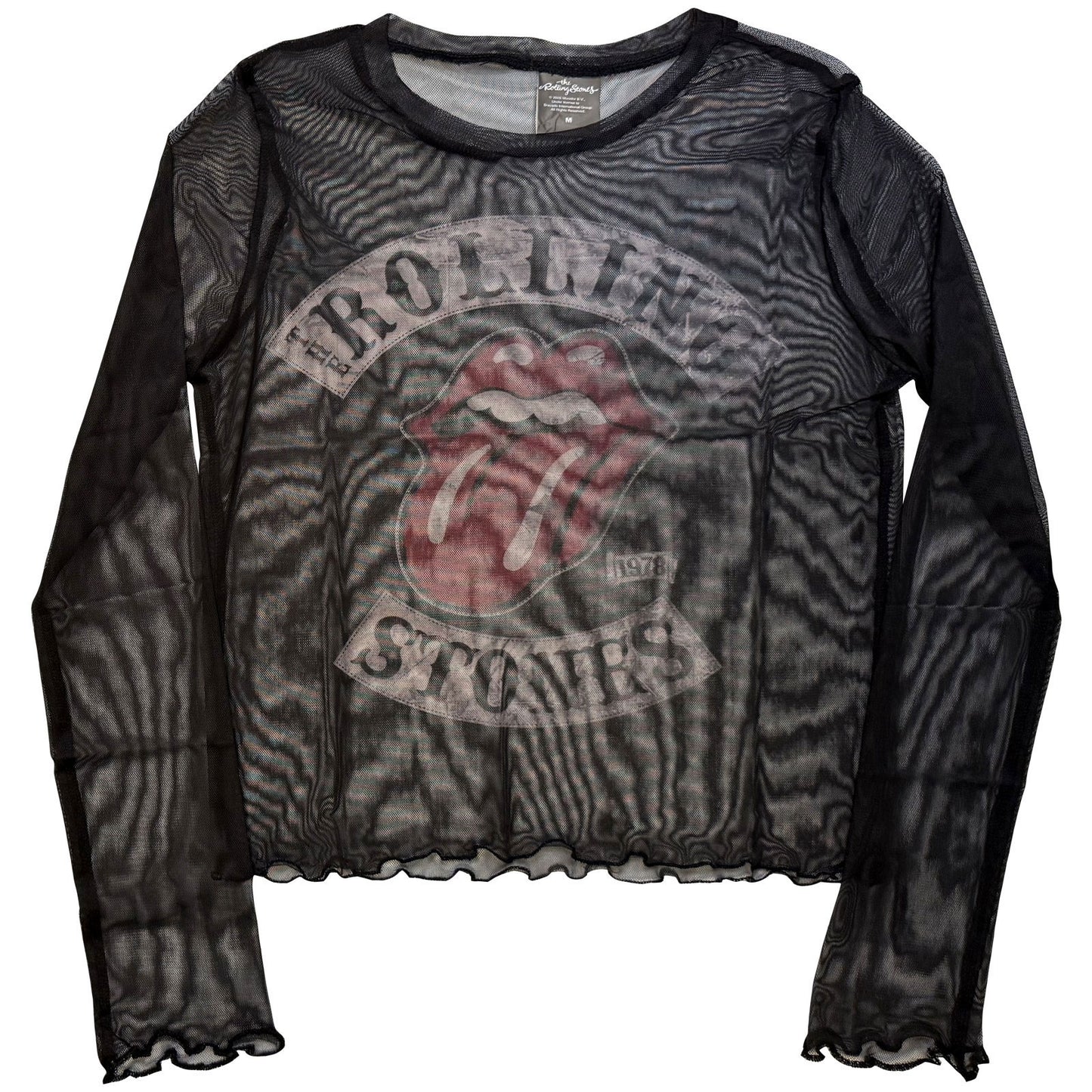 Rolling Stones Tour 78 Mesh Crop Top Girls Jr Front