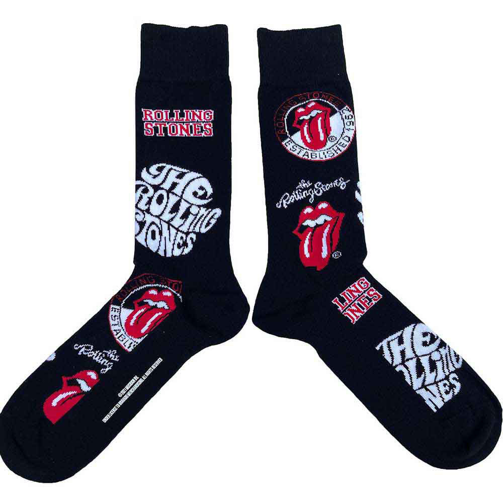 Rolling Stones Logos (US Women's Shoe Size 6-9) Socks Back