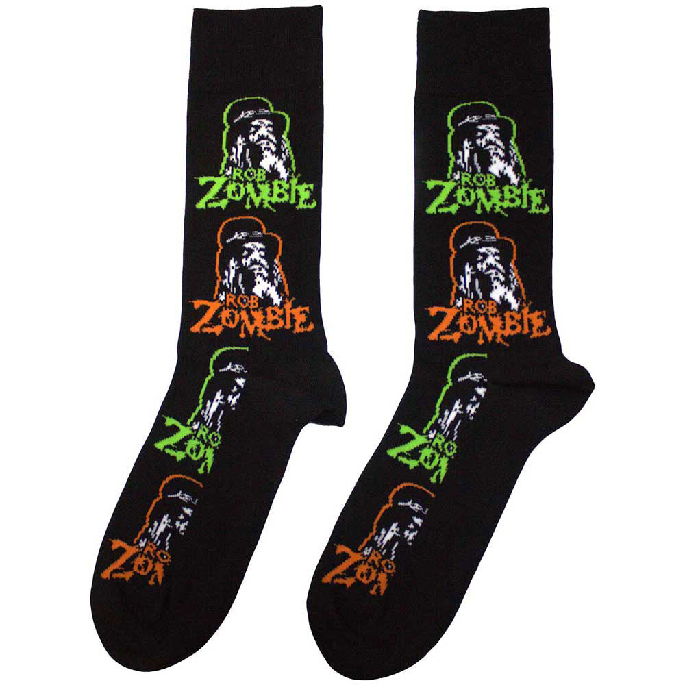 Rob Zombie Multicolour Repeats (US Men's Shoe Size 8-12) Socks Back
