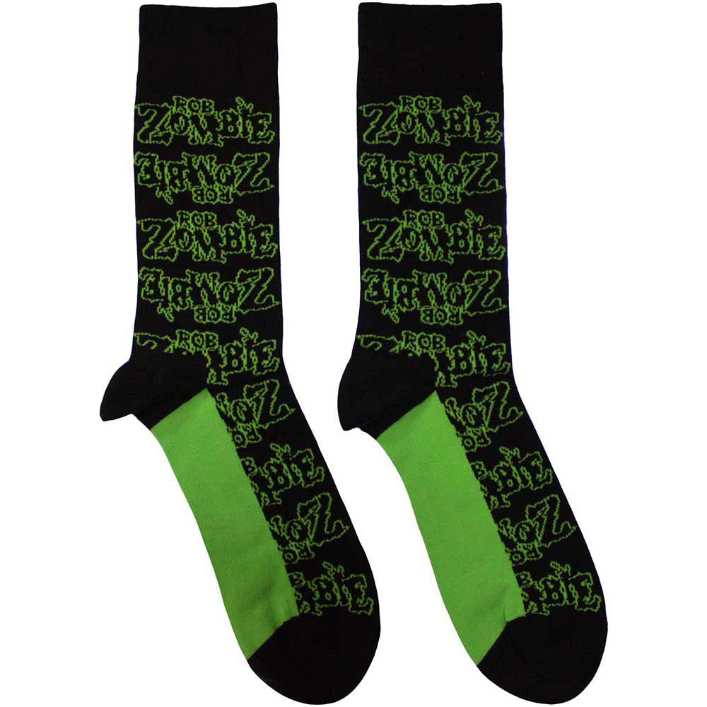 Rob Zombie Logo Repeat (US Men's Shoe Size 8-12) Socks Front