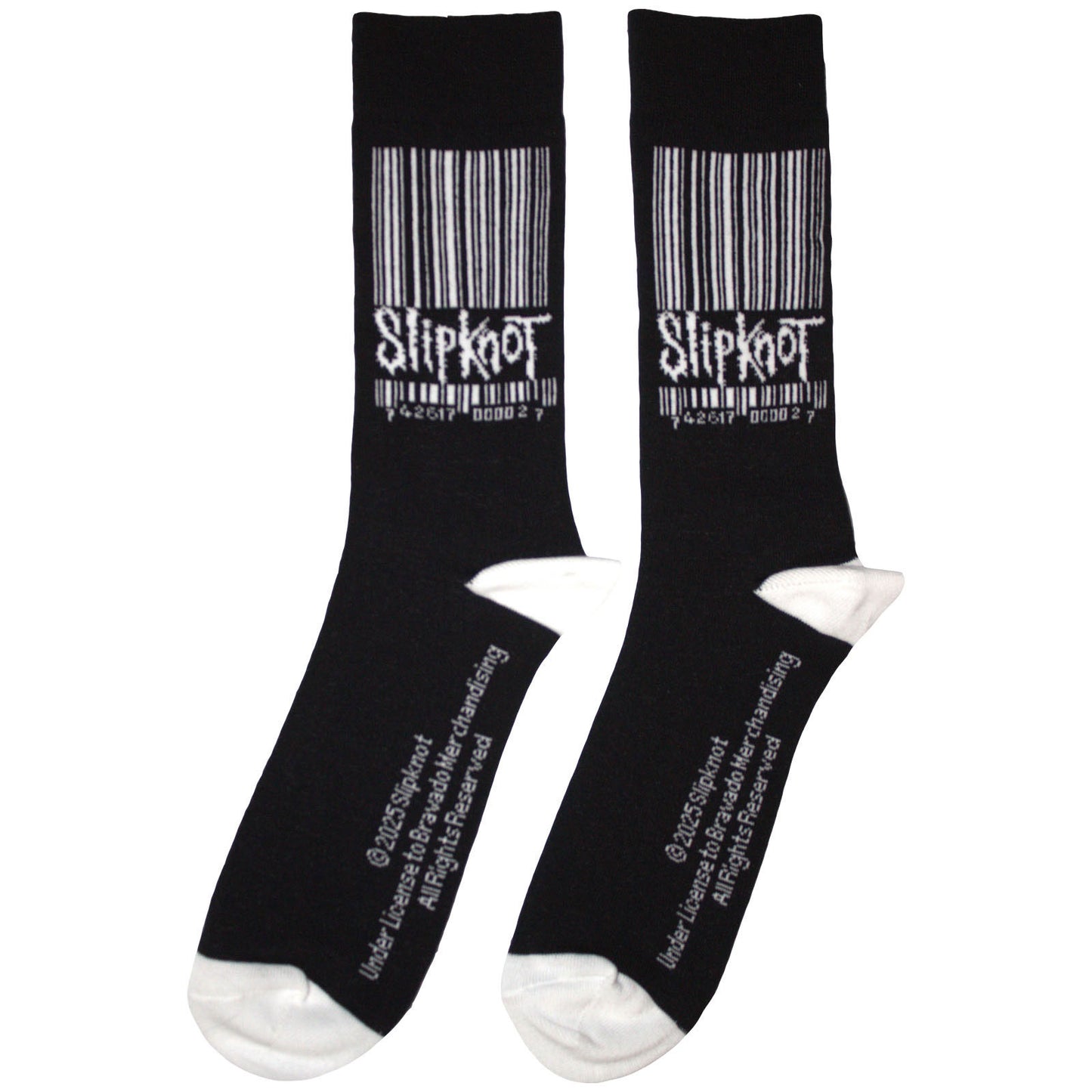 Slipknot Large Barcode Logo (US Men's Shoe Size 8-12) Socks Back
