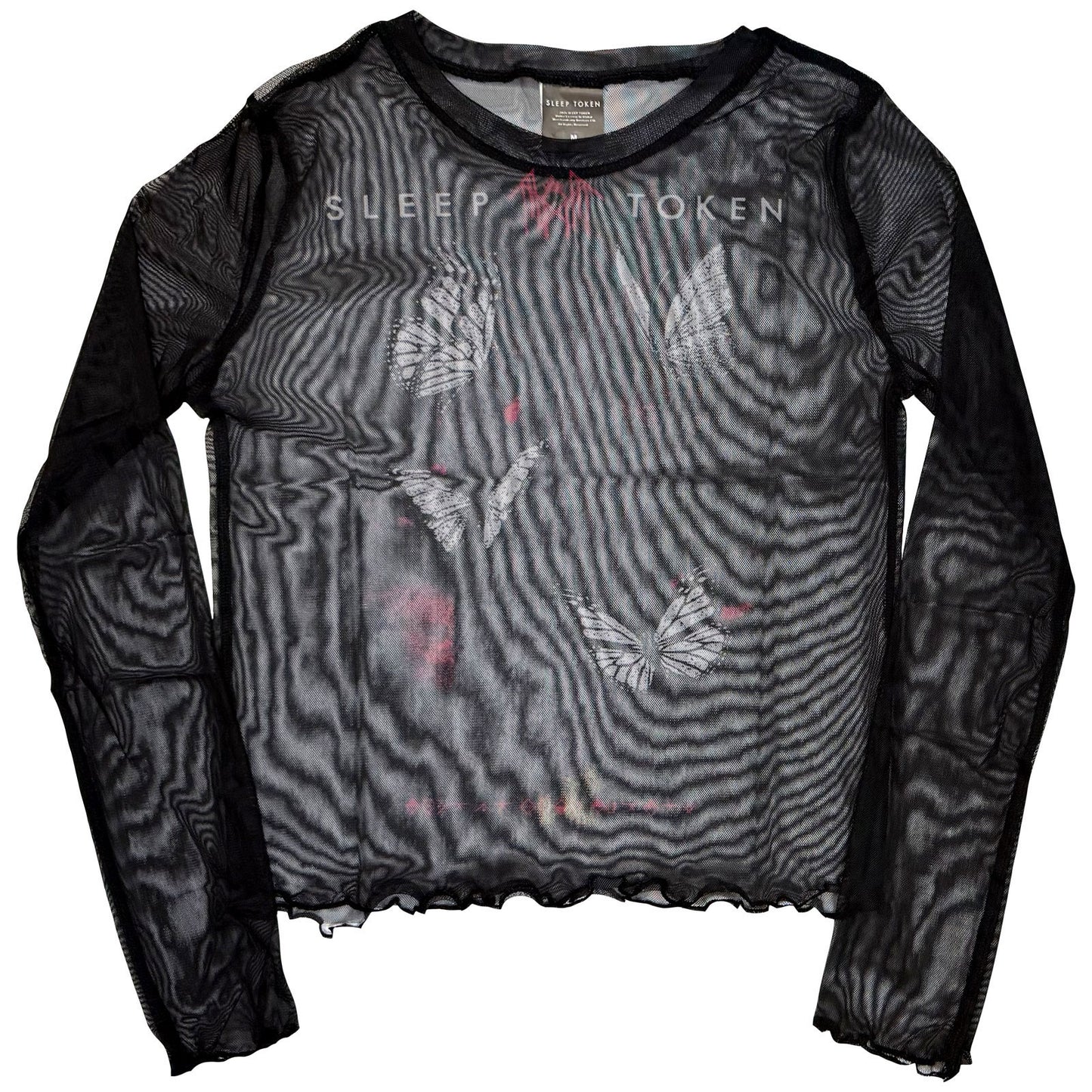 Sleep Token Butterflies Mesh Crop Top Girls Jr Front