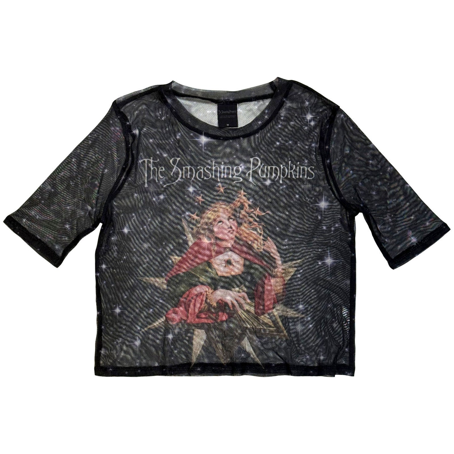 Smashing Pumpkins Mellon Collie Mesh Crop Top Girls Jr Front
