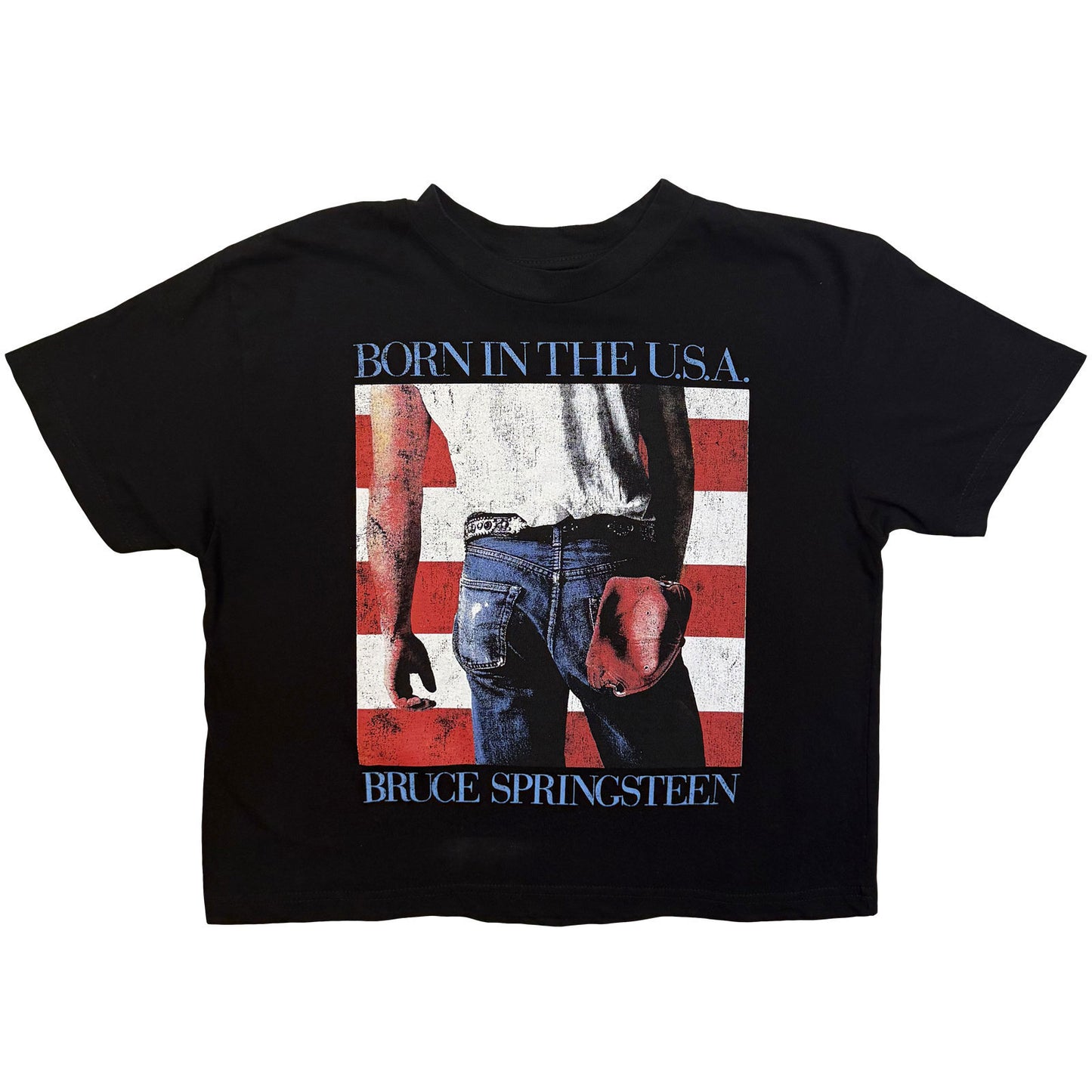Bruce Springsteen Born In The Usa Crop Top Girls Jr Front