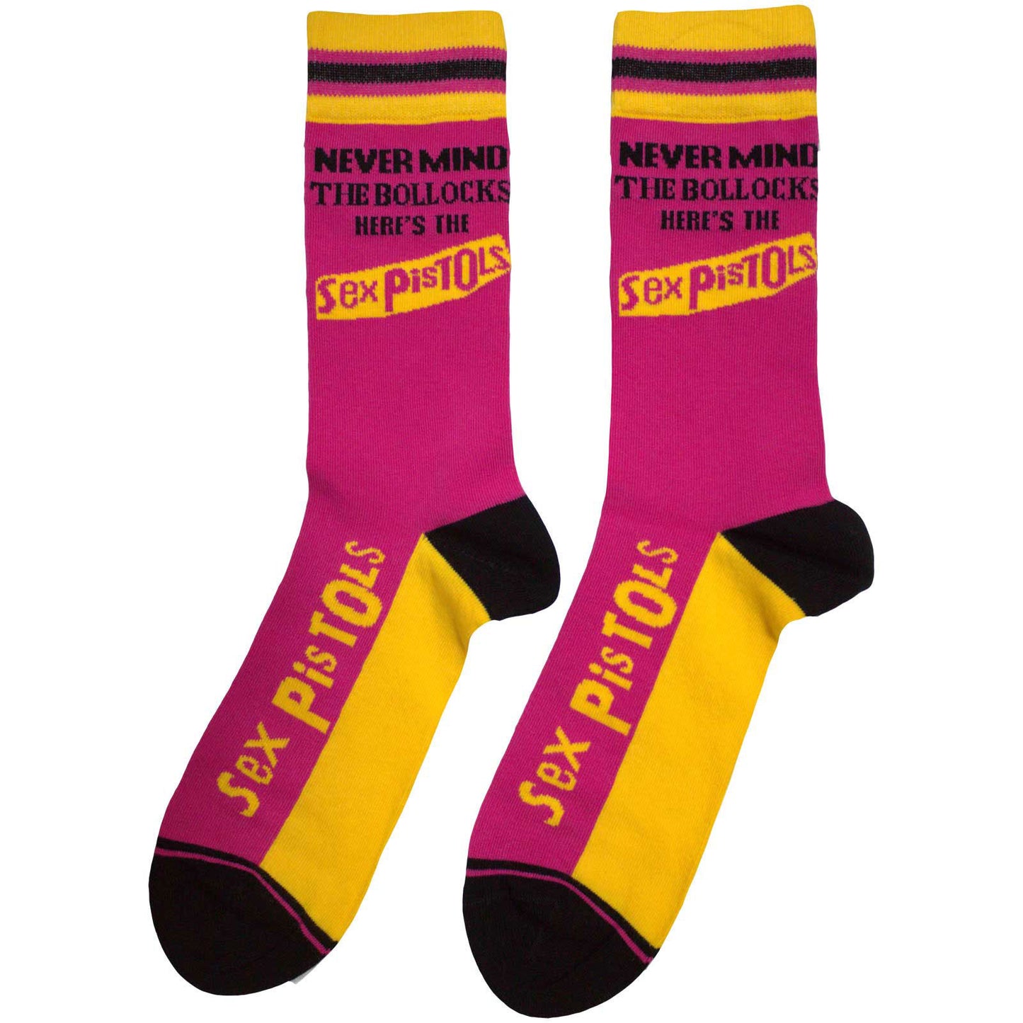 Sex Pistols Never Mind The Bollocks Stripes (US Men's Shoe Size 8-12) Socks Back