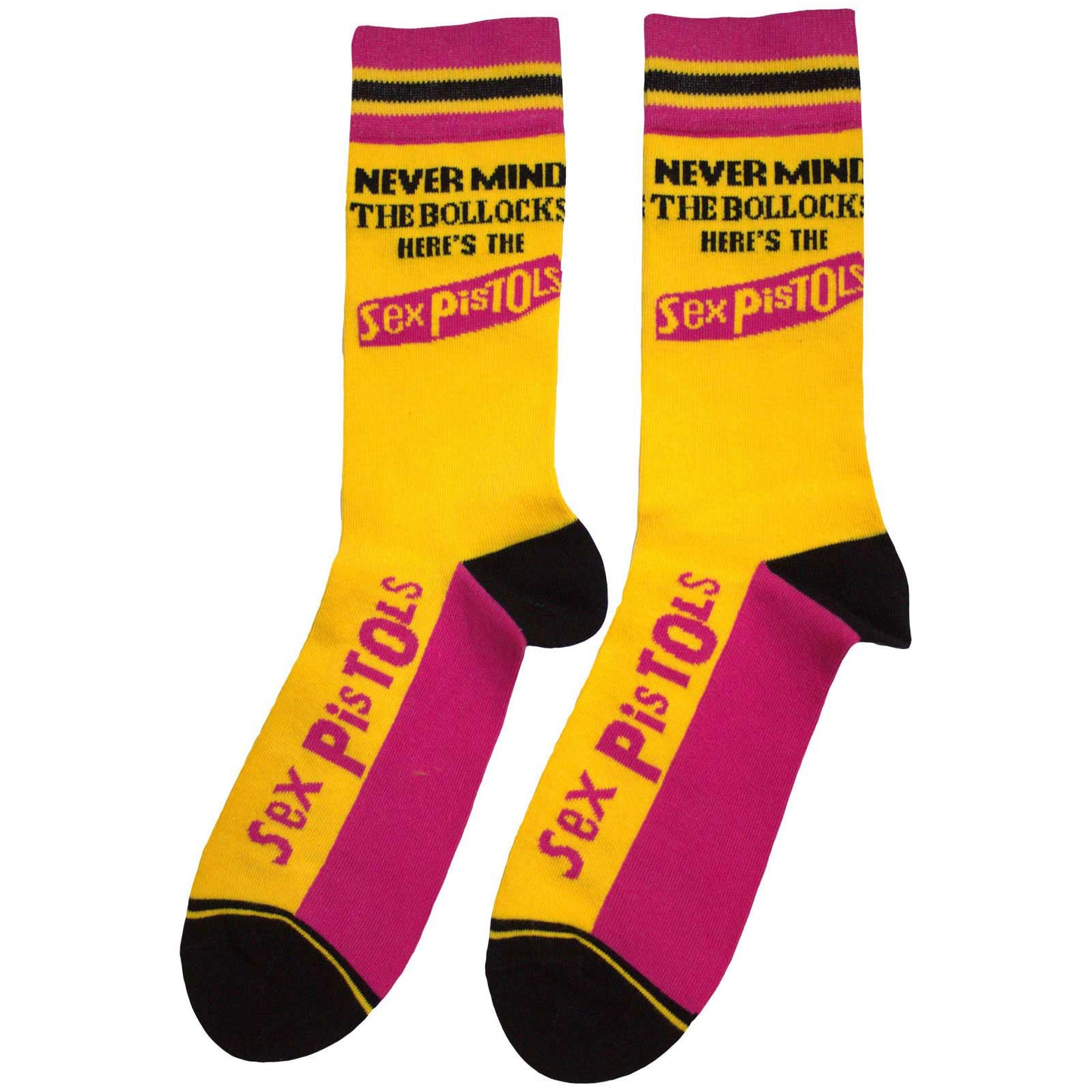 Sex Pistols Never Mind The Bollocks Stripes (US Men's Shoe Size 8-12) Socks Back