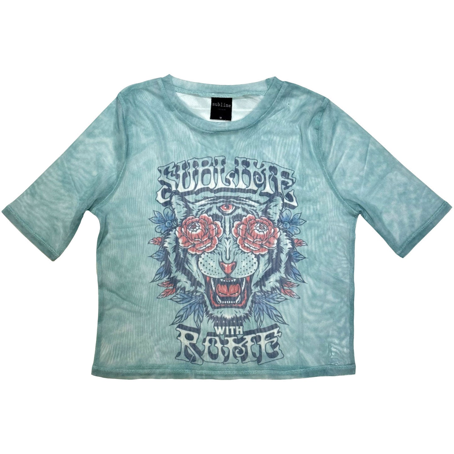 Sublime With Rome Mesh Crop Top Girls Jr Front