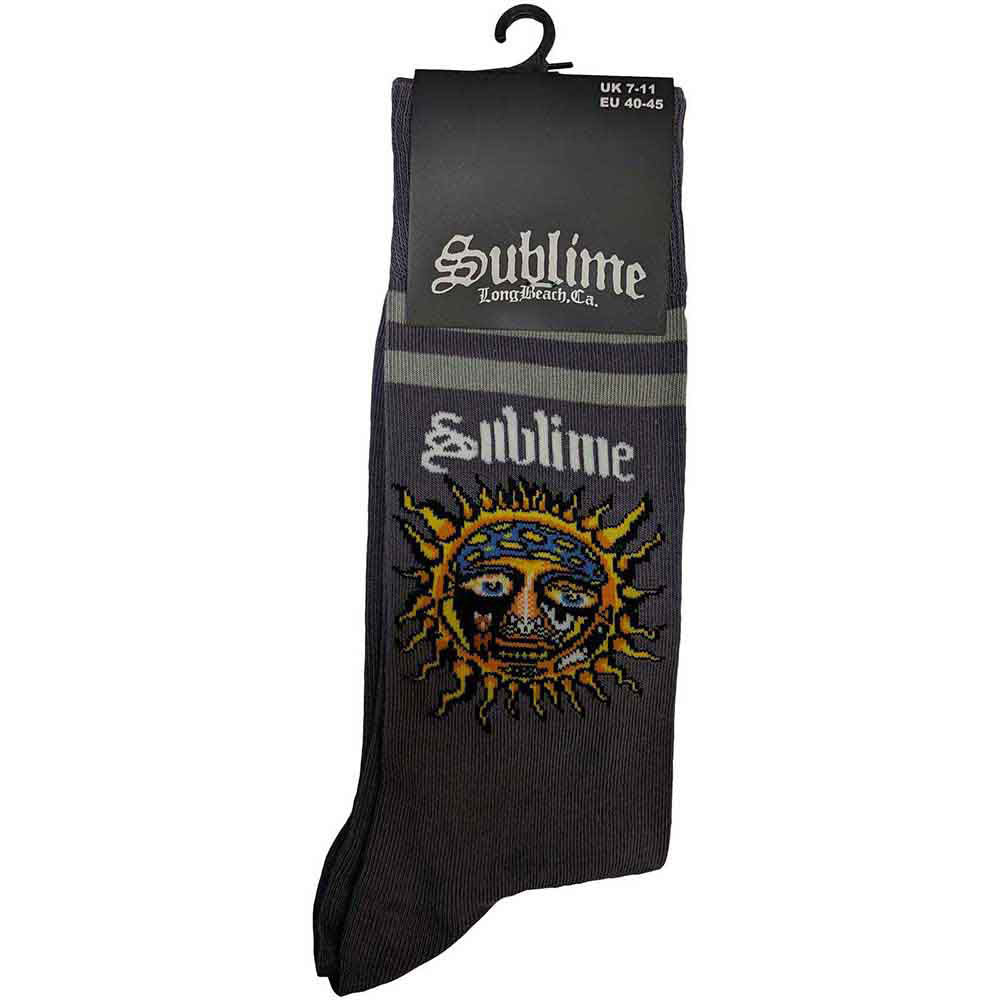 Sublime Yellow Sun (US Men's Shoe Size 8-12) Socks Back