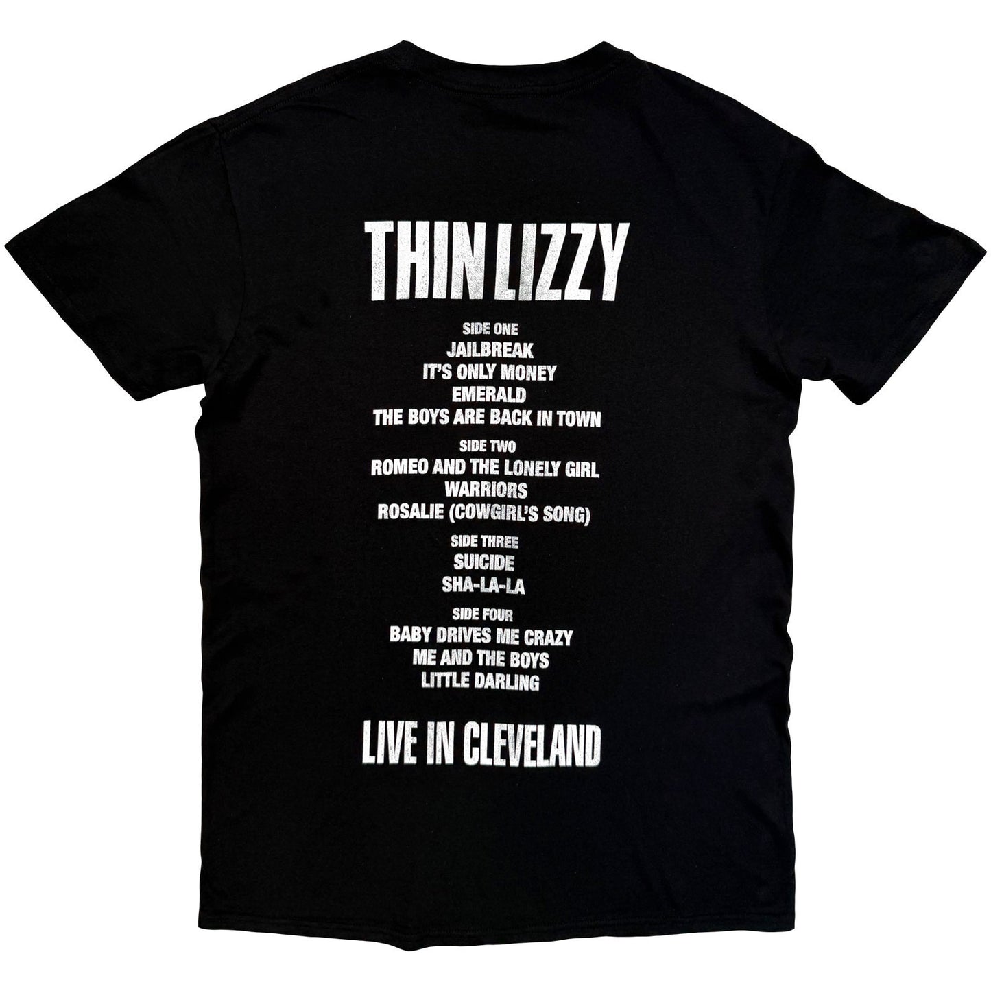 Thin Lizzy Jailbreak Flyer Cleveland '76 T-shirt Back
