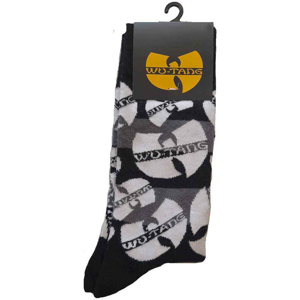 Wu Tang Clan Logos Monochrome (US Women's Shoe Size 6-9) Socks Back
