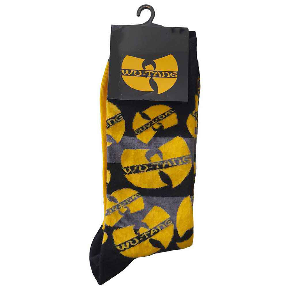 Wu Tang Clan Logos Yellow (US Women's Shoe Size 6-9) Socks Back
