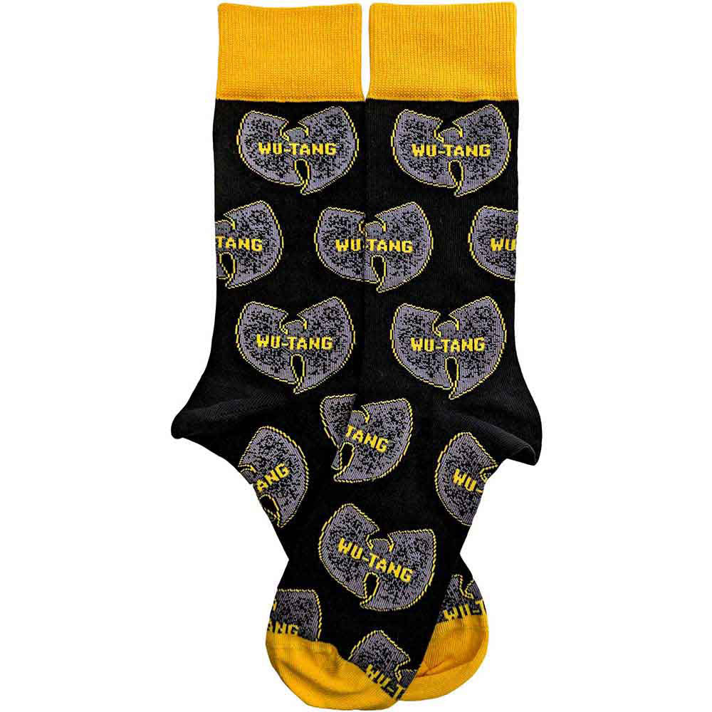 Wu Tang Clan Grey Logos (US Men's Shoe Size 8-12) Socks Back