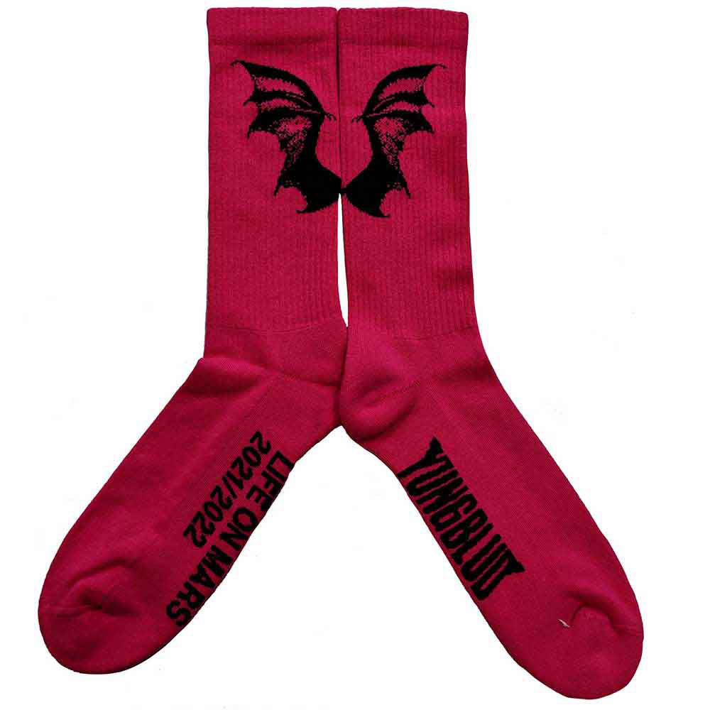 Yungblud Life On Mars Tour (US Women's Shoe Size 6-9) Socks Back
