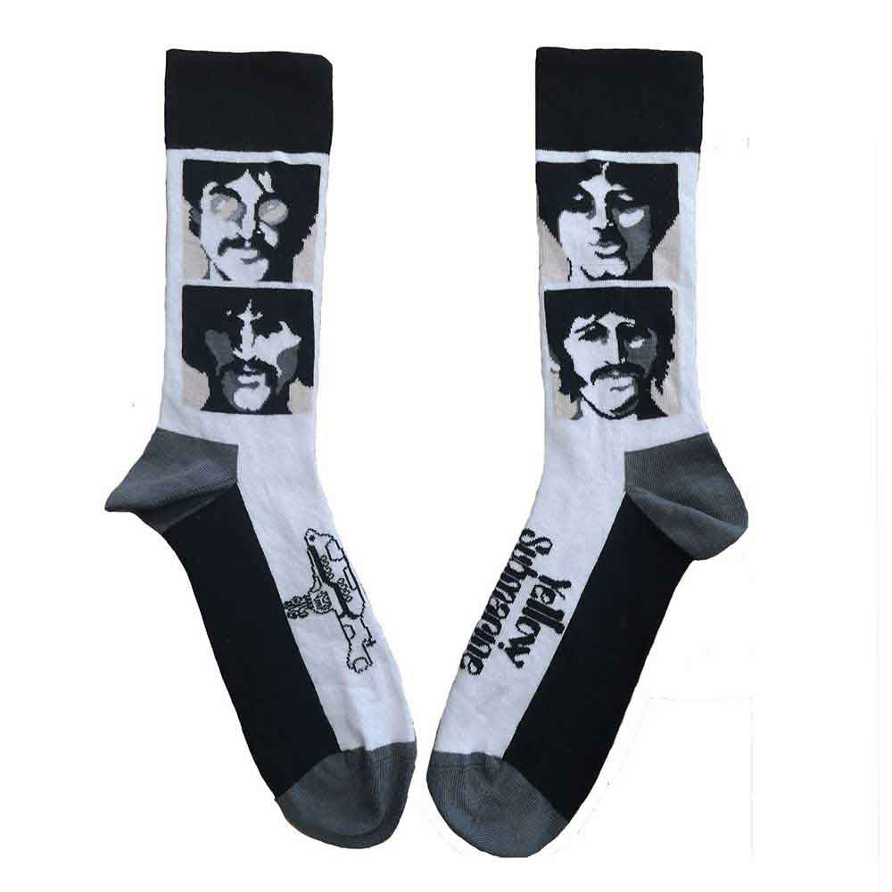 Beatles Sea Of Science Faces Mono Socks Back