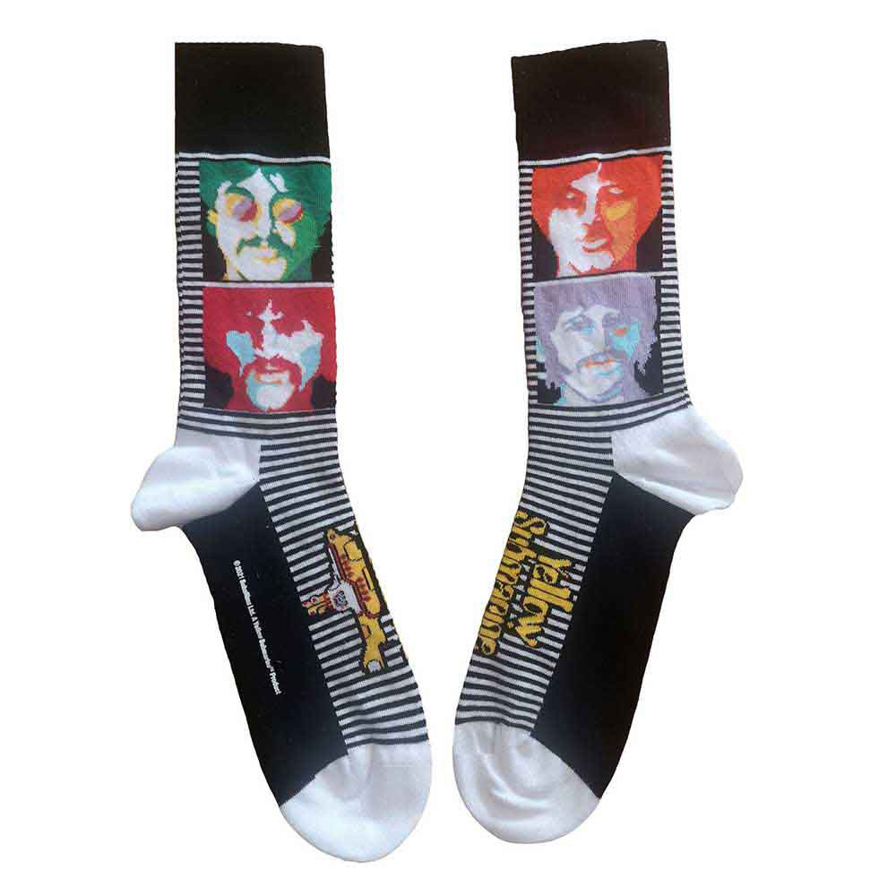 Beatles Sea Of Science Faces Colour (US Women's Shoe Size 6-9) Socks Back
