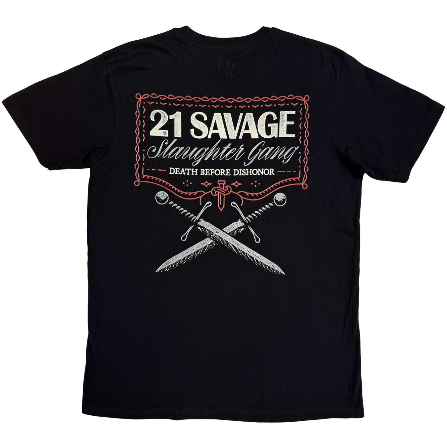 21 Savage Death Before Dishonor Daggers T-shirt Back