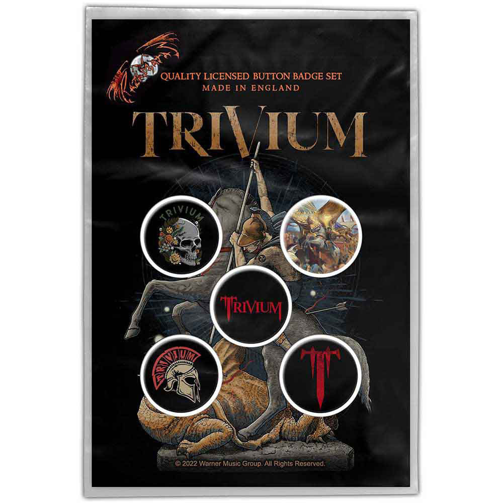 Trivium In The Court Of The Dragon Pewter Pin Badge Front