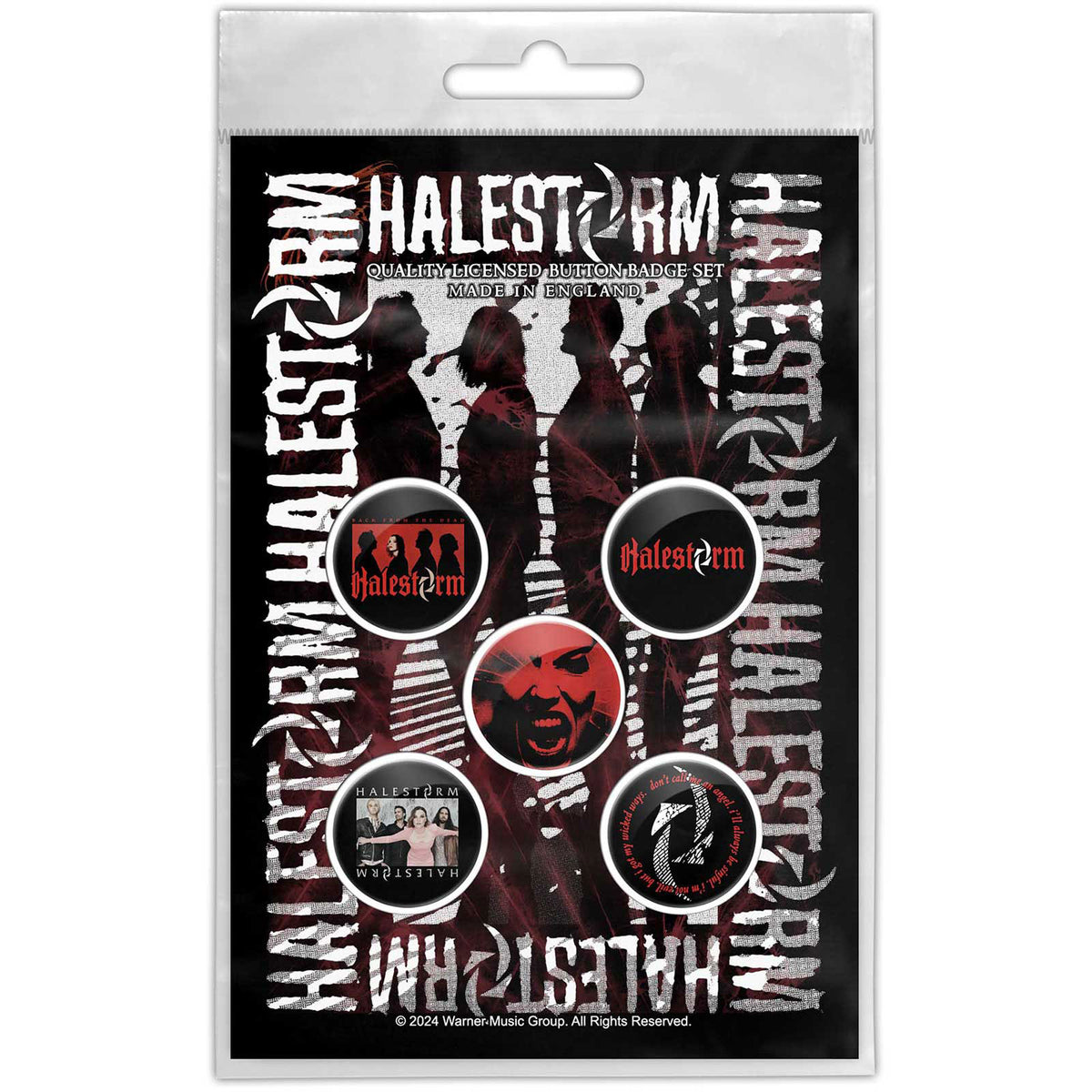 Halestorm Portrait Pewter Pin Badge Front