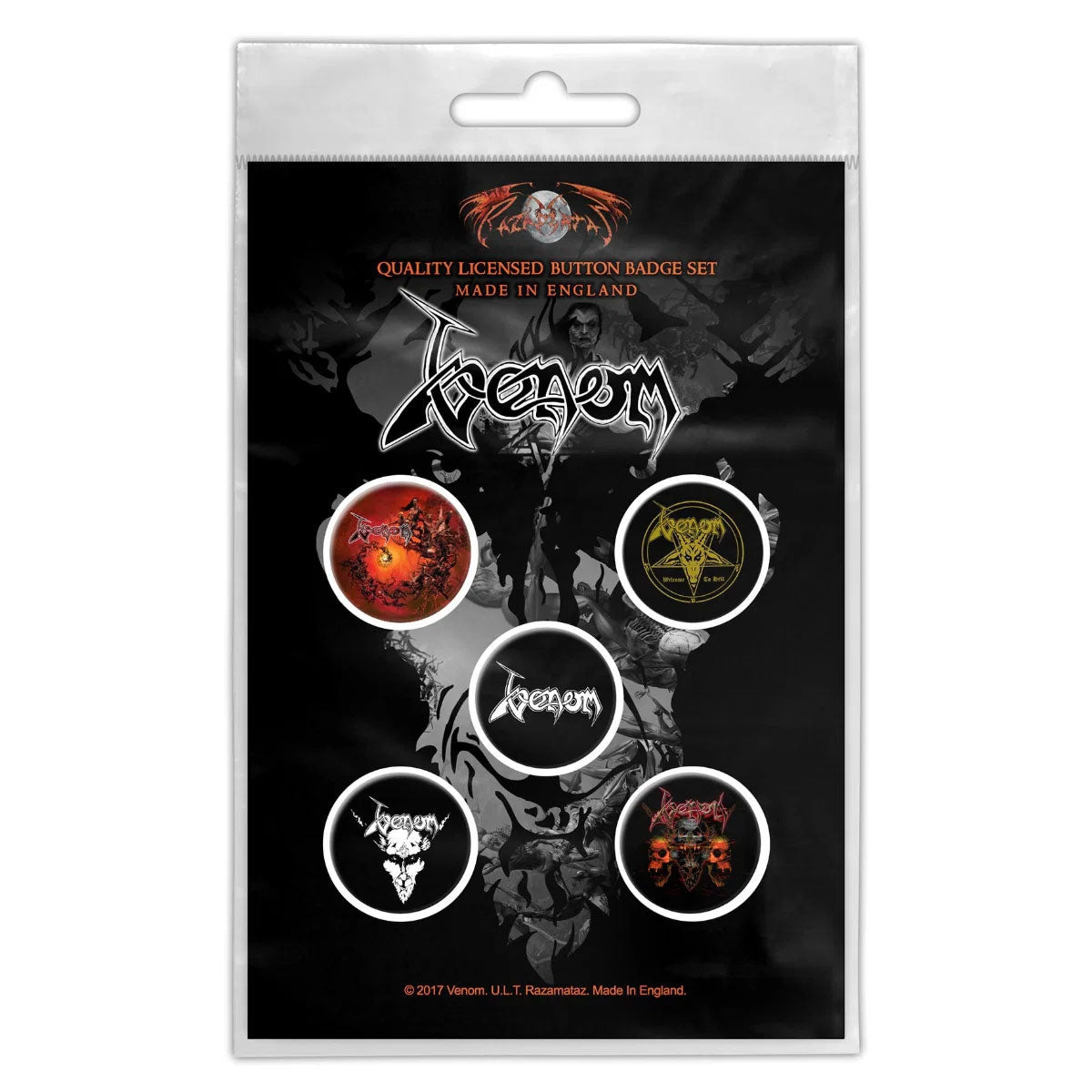 Venom Black Metal Pewter Pin Badge Front
