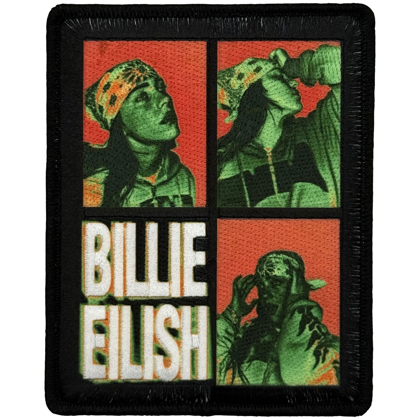 Billie Eilish 3 Photo Logo Woven Patch Front