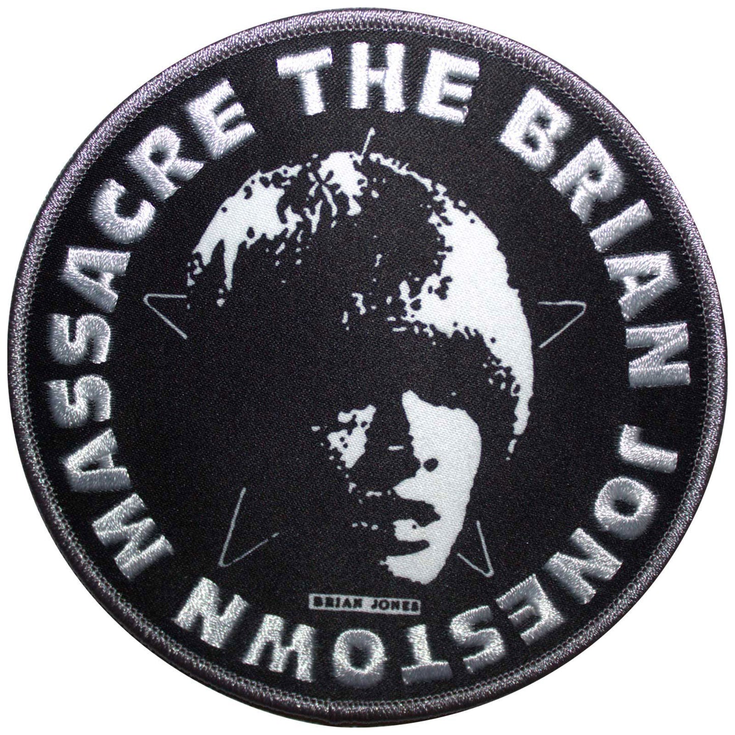 Brian Jonestown Massacre Circle Face Black Woven Patch Front