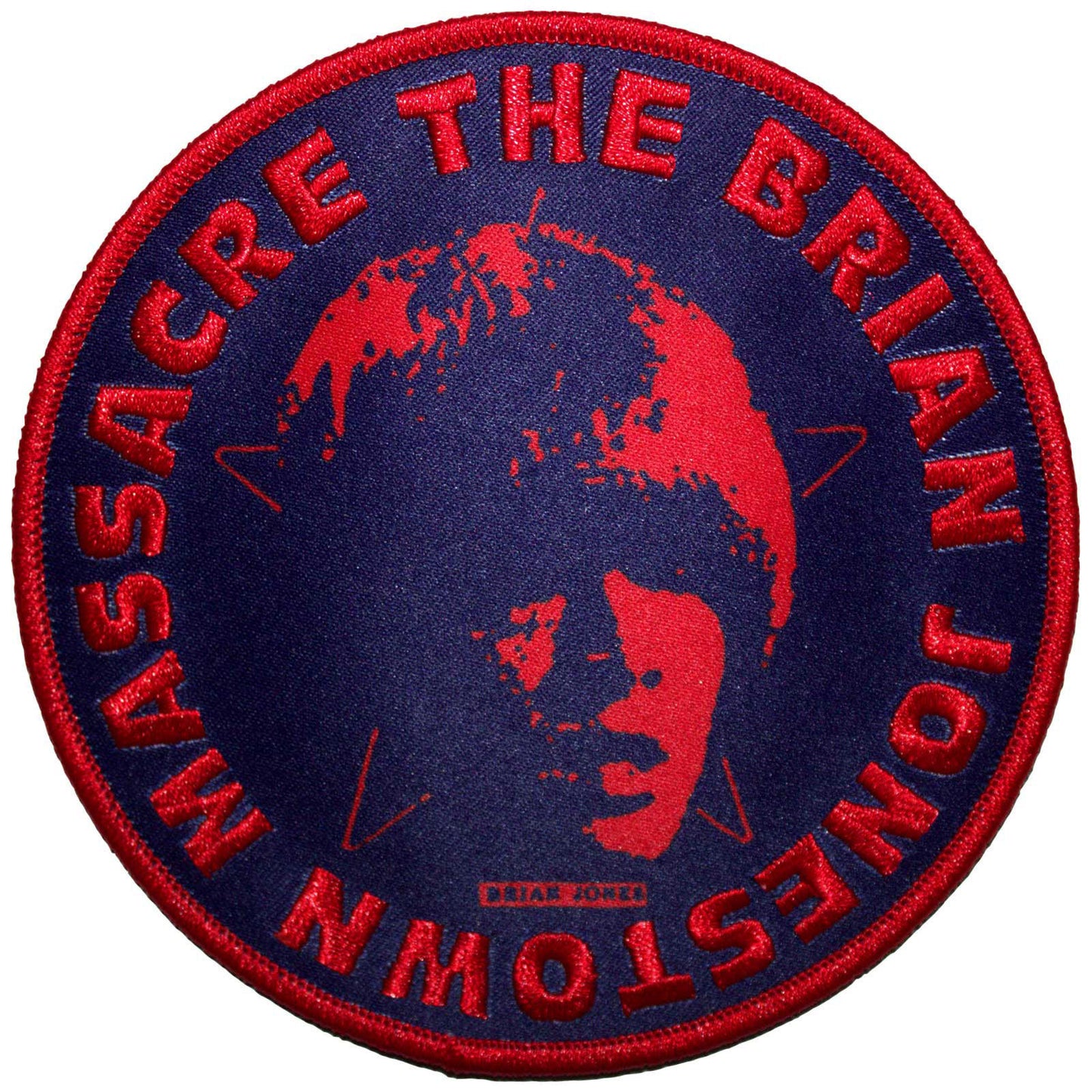 Brian Jonestown Massacre Circle Face Navy Blue Woven Patch Front