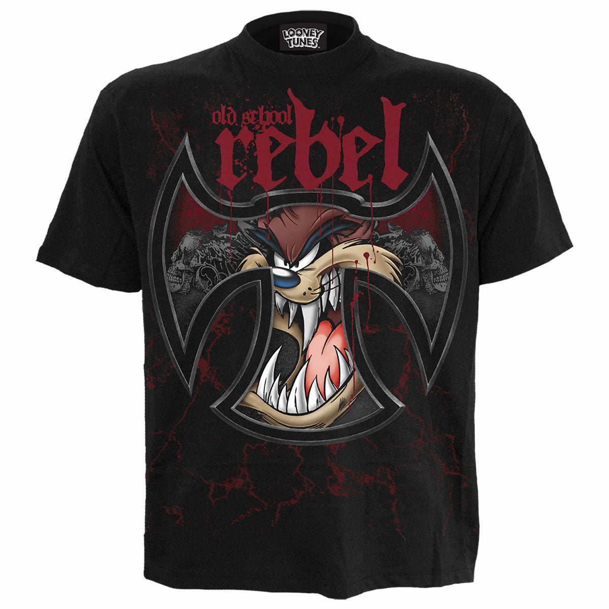 Looney Tunes Taz Old School Rebel T-shirt Front