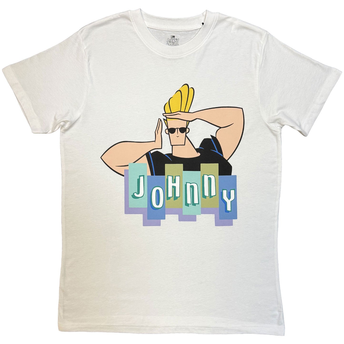 Johnny Bravo Posing Logo T-shirt Front