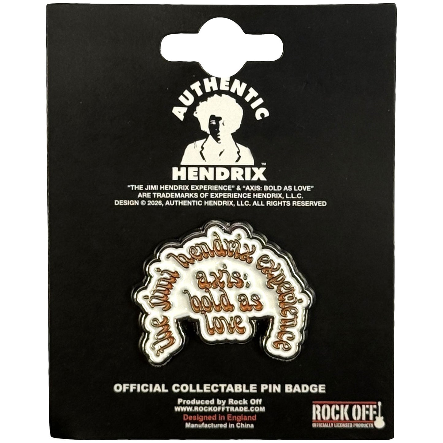 Jimi Hendrix Axis Pewter Pin Badge Front