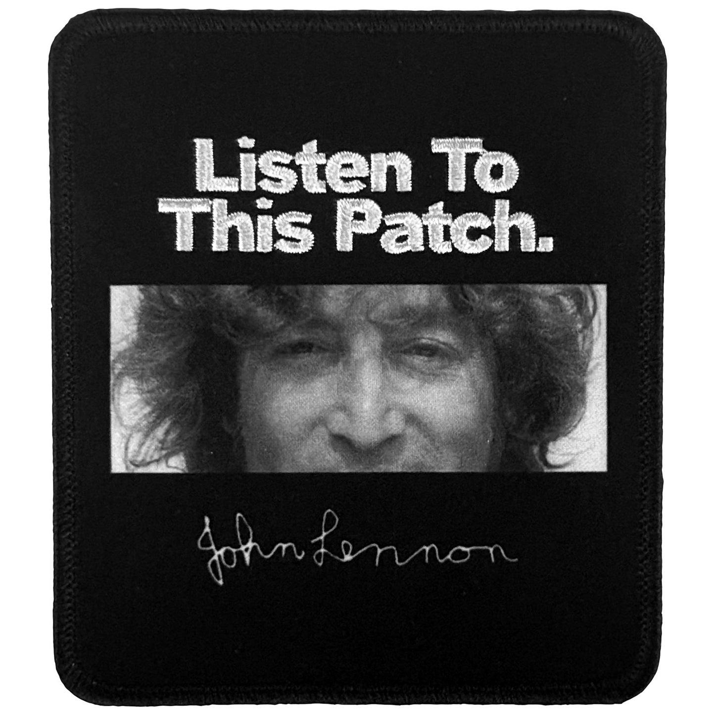 John Lennon Listen Woven Patch Front
