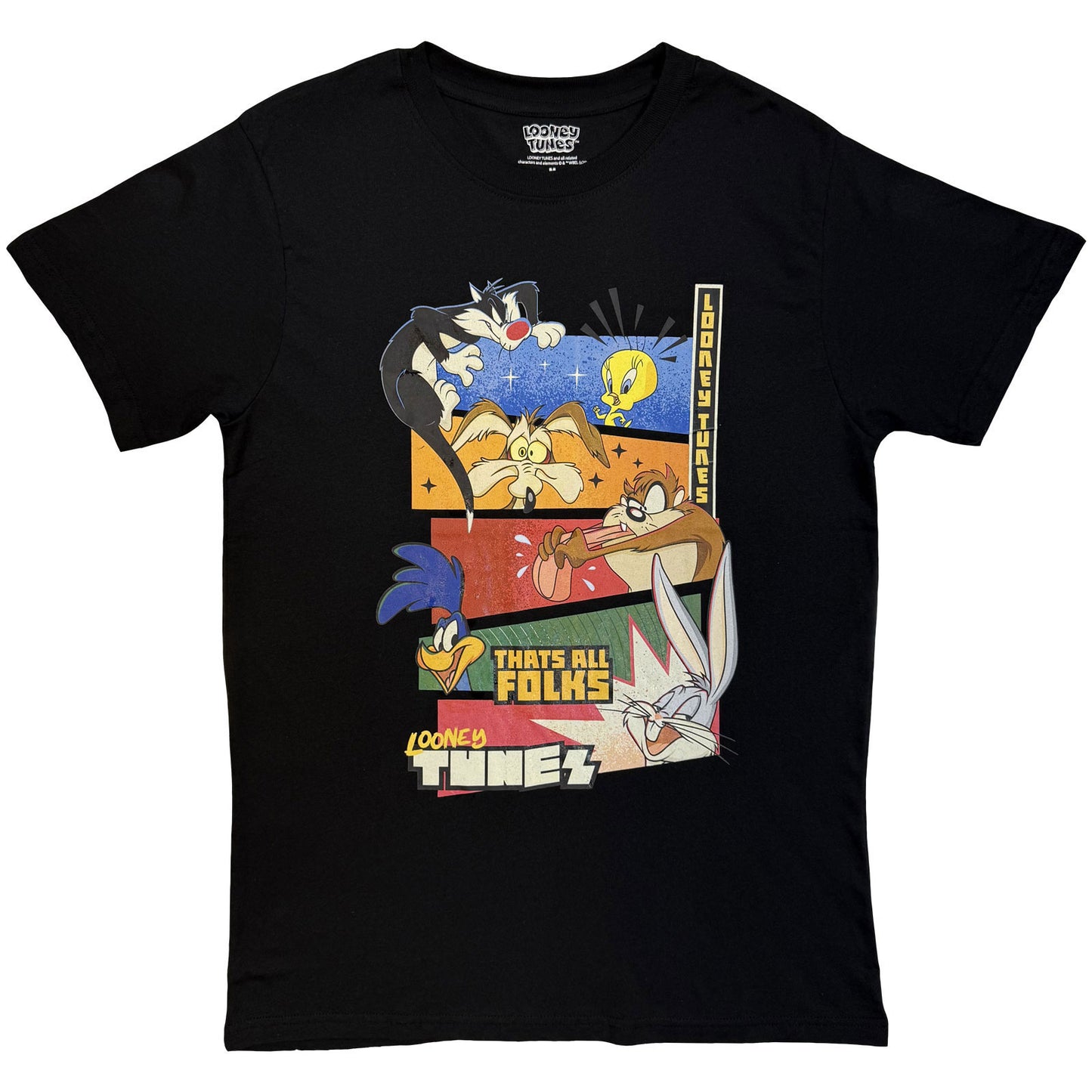 Looney Tunes That's All Folks Block Graphic T-shirt Front