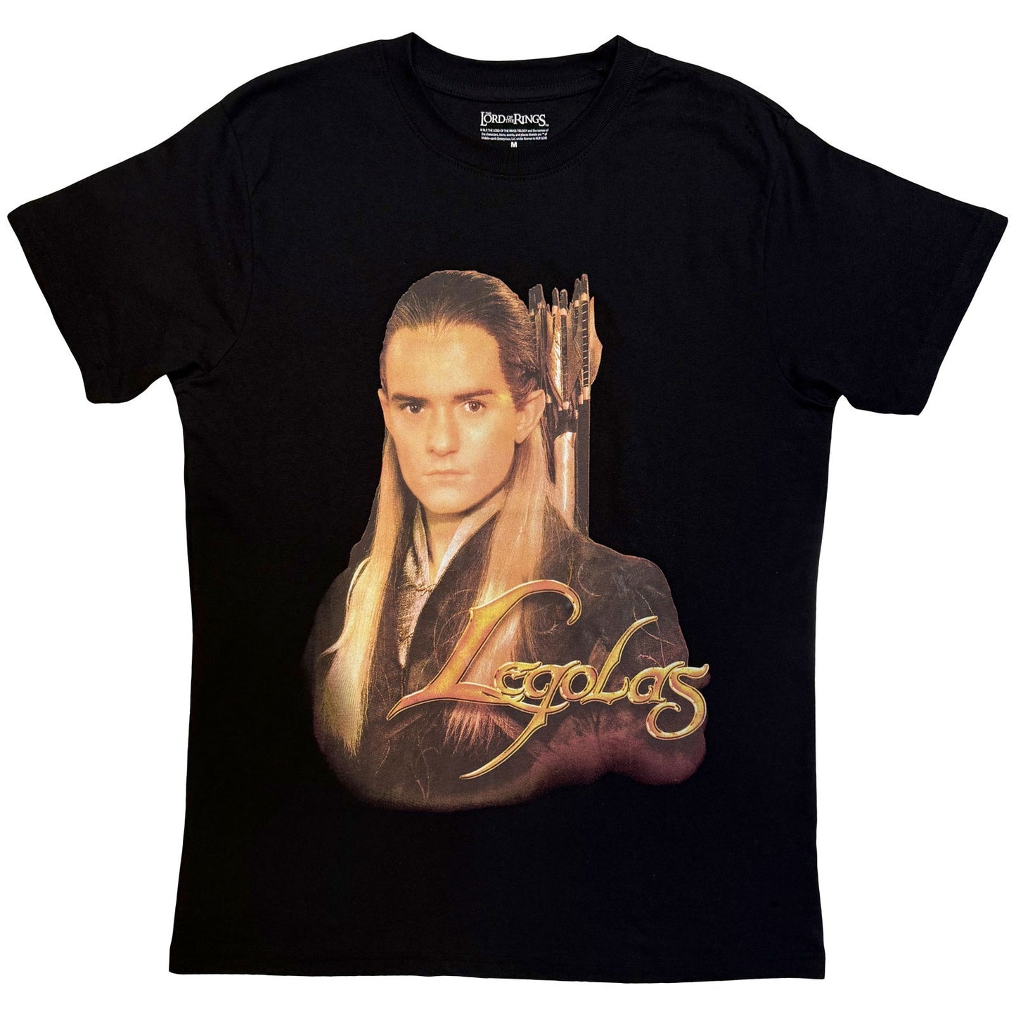 Lord Of The Rings Legolas Gold Text T-shirt Front