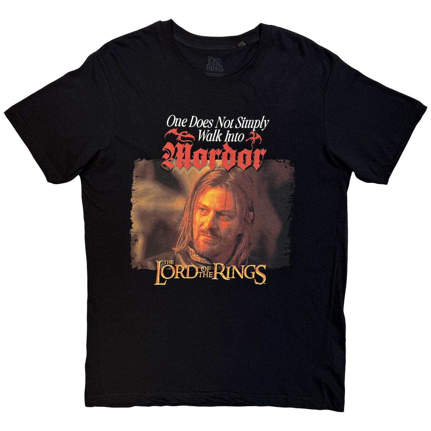 Lord Of The Rings Mordor Medieval Text T-shirt Front