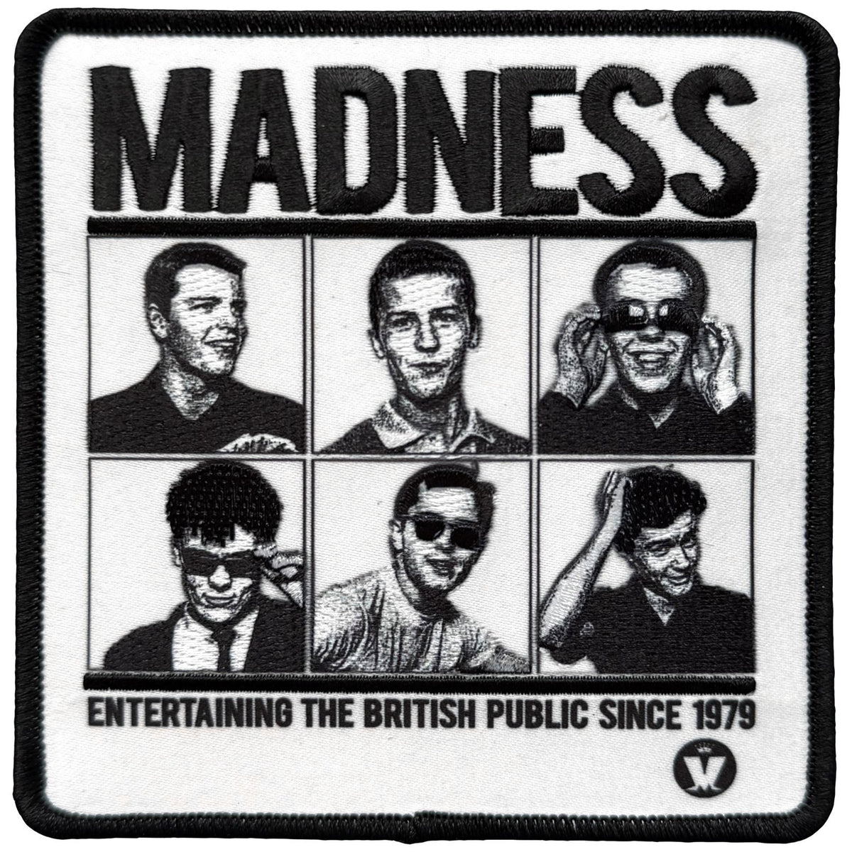 Madness Entertaining Since 1979 Woven Patch Front
