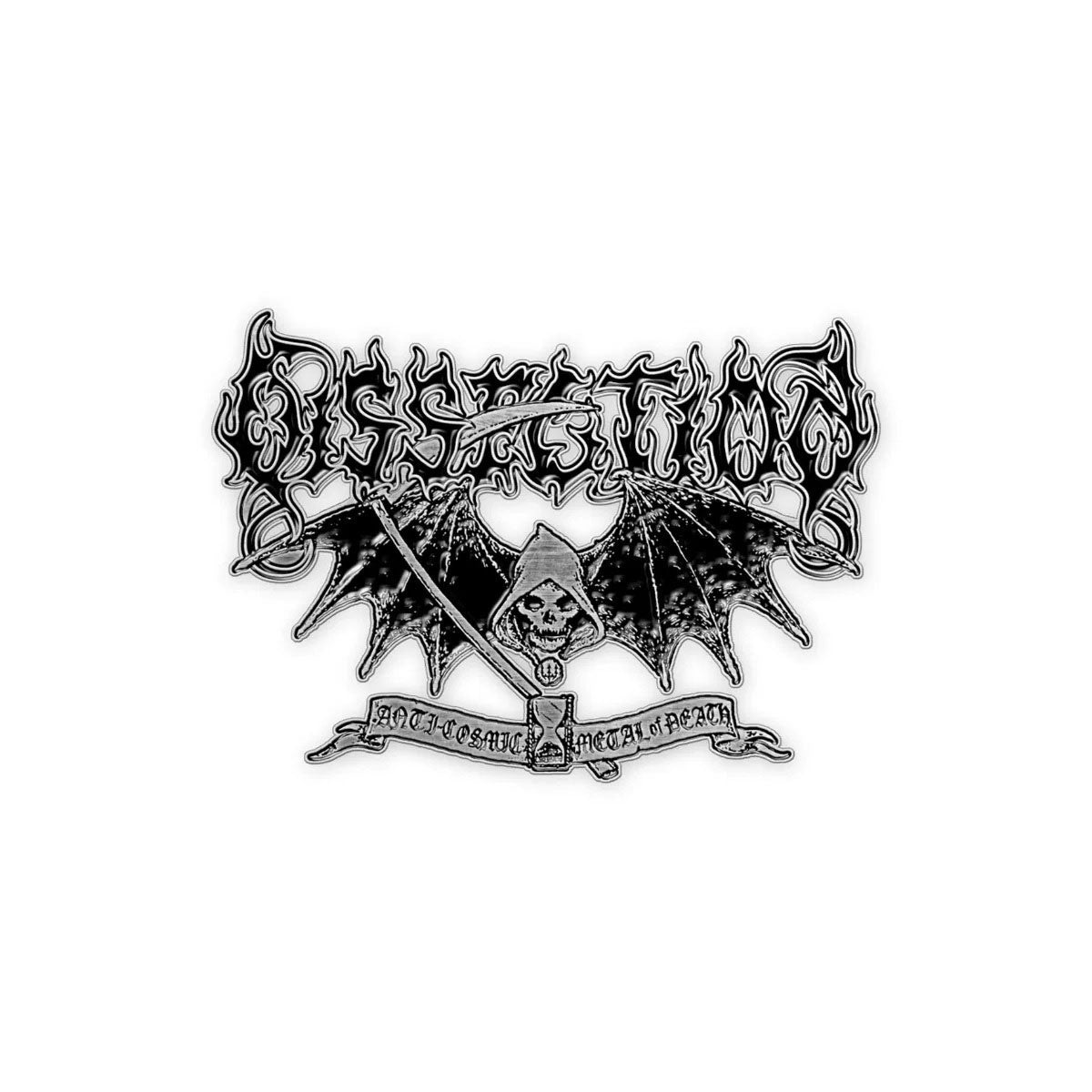 Dissection Reaper Pewter Pin Badge Front