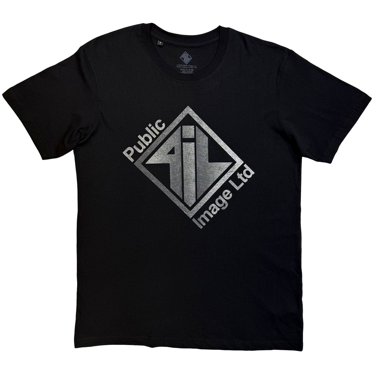 Public Image Ltd Brushed Steel Logo & Text T-shirt Front