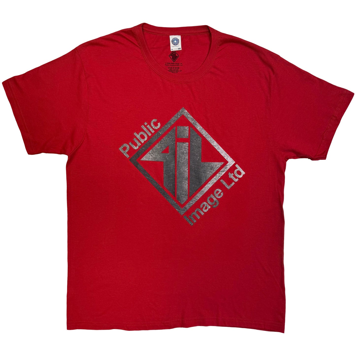 Public Image Ltd Brushed Steel Logo & Text T-shirt Front