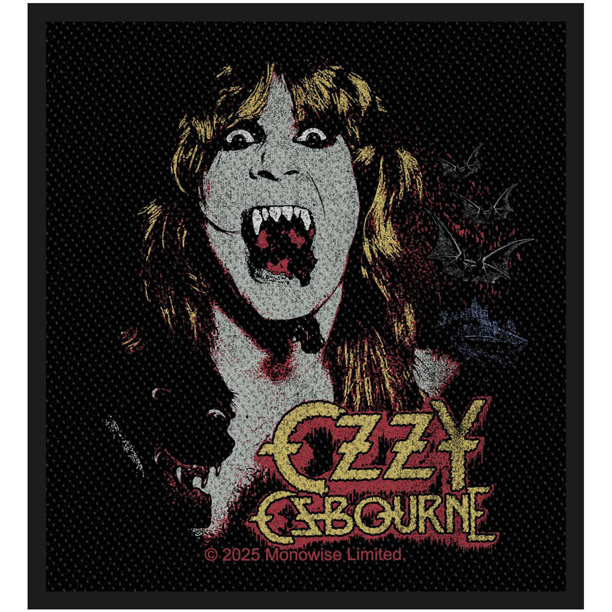 Ozzy Osbourne Fangs Woven Patch Front
