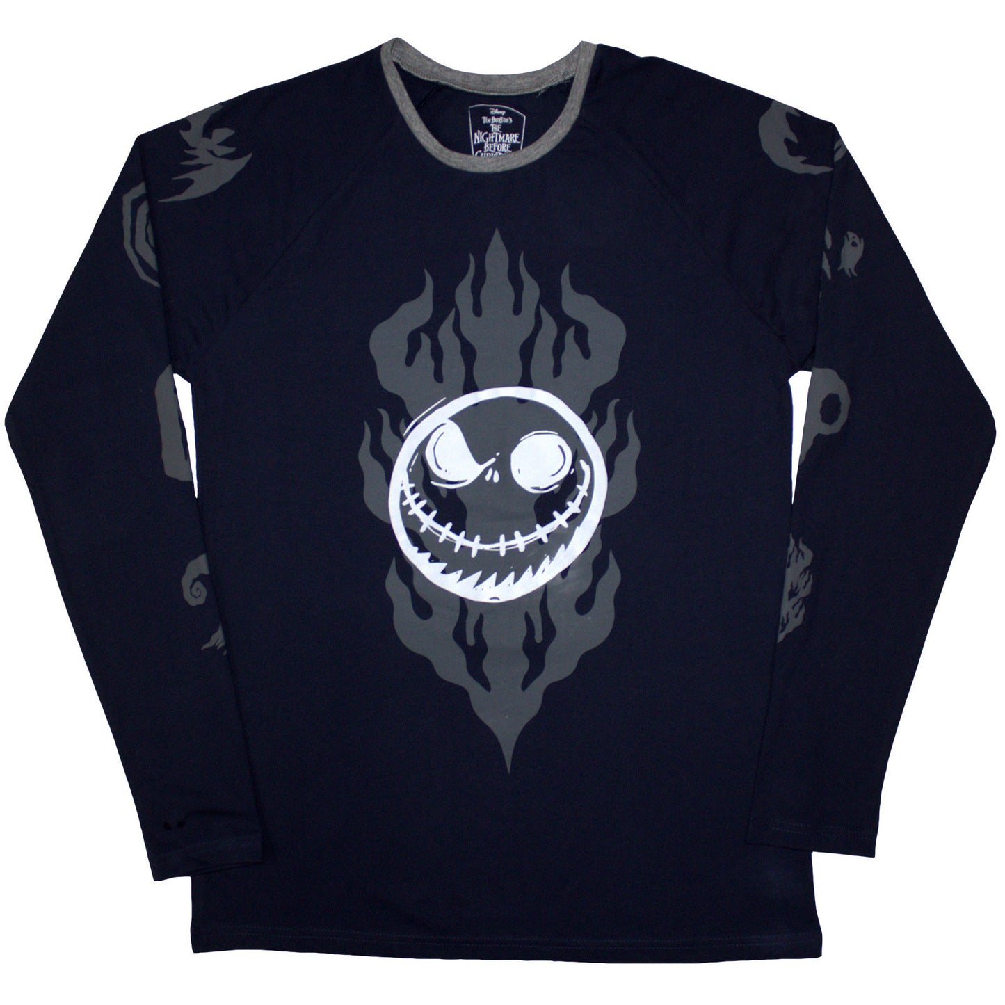 Nightmare Before Christmas Flaming Jack Long Sleeve Front