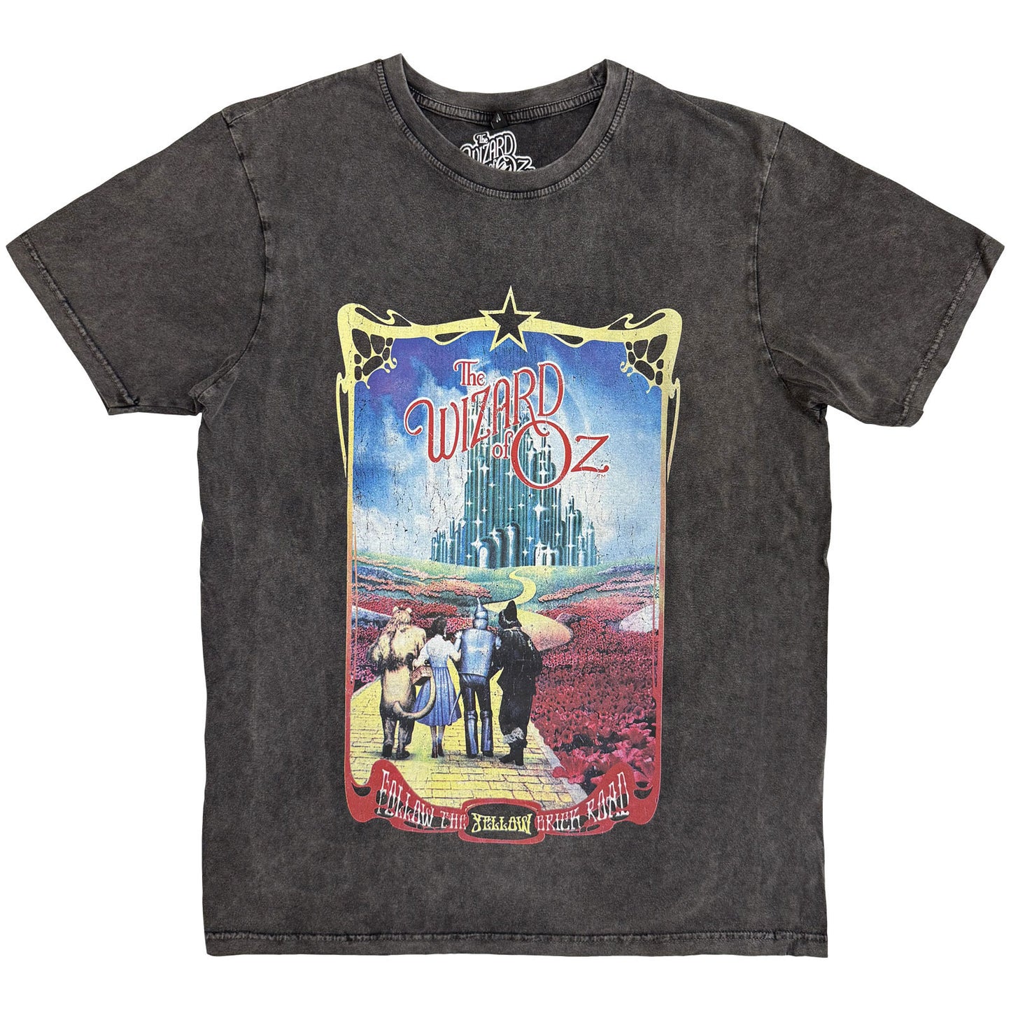 Wizard Of Oz Yellow Brick Road Dip Dye & Wash T-shirt Front