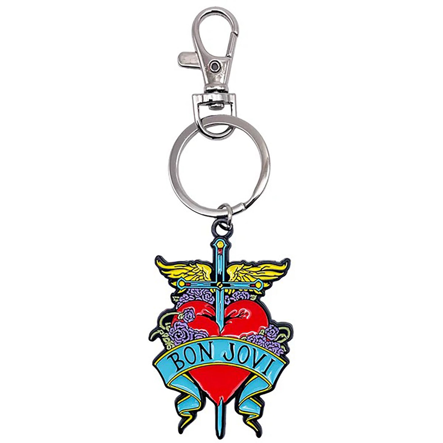 Bon Jovi Dagger Heart Metal Key Chain Back
