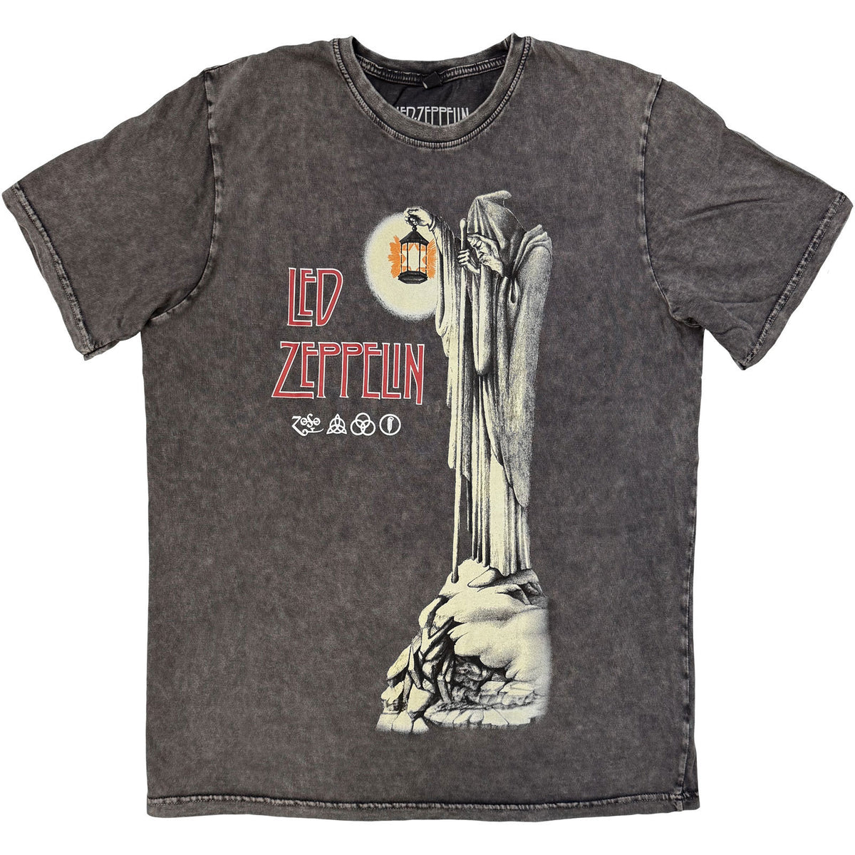 Led Zeppelin Hermit Dip Dye & Wash T-shirt Front