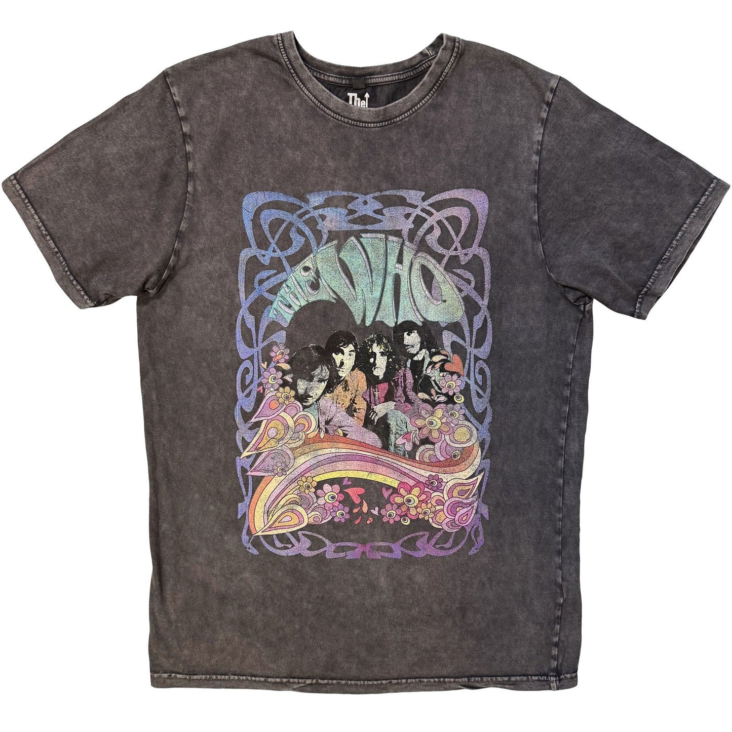 Who Psych Floral Dip Dye & Wash T-shirt Front