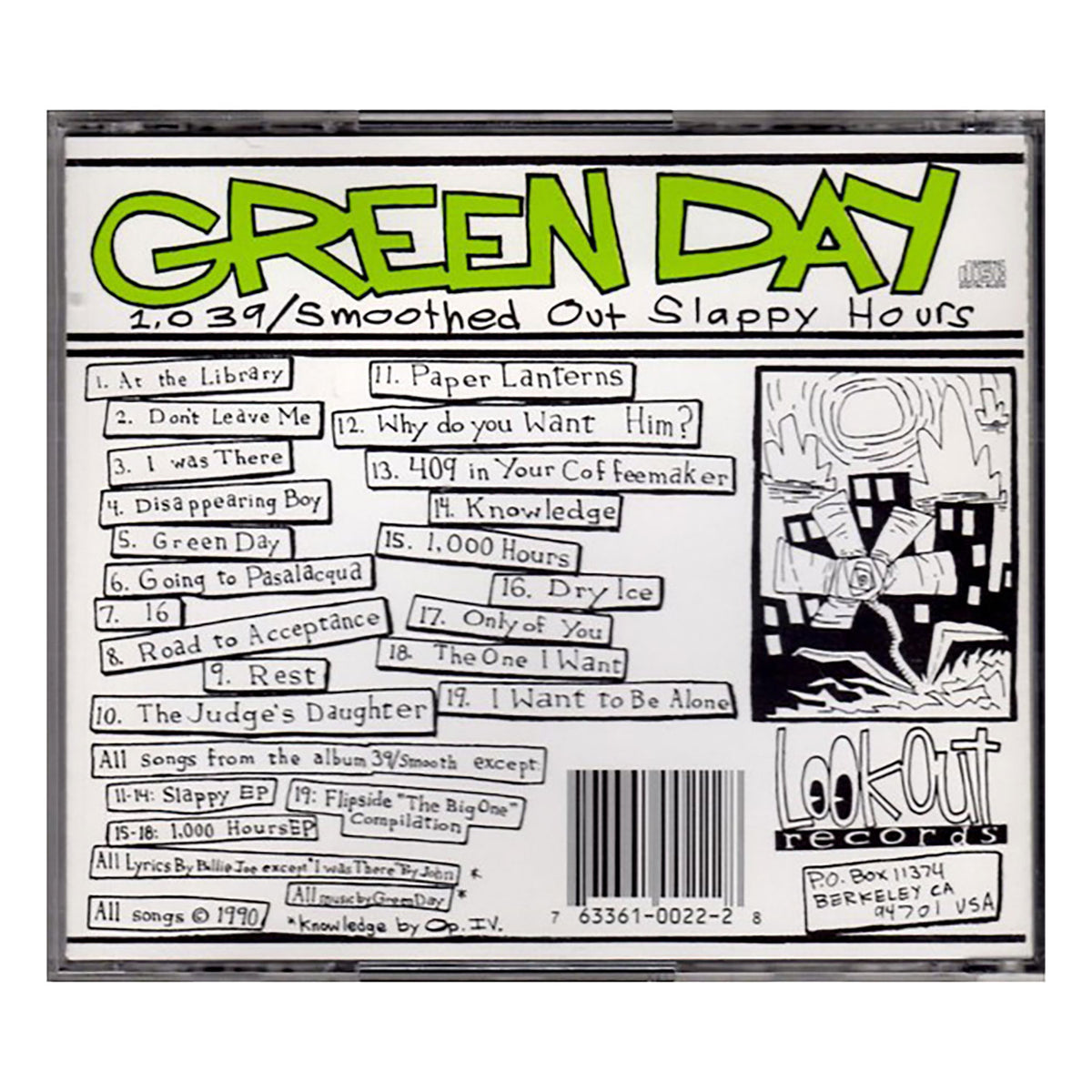Green Day 1,039/Smoothed Out Slappy Hours CD Back