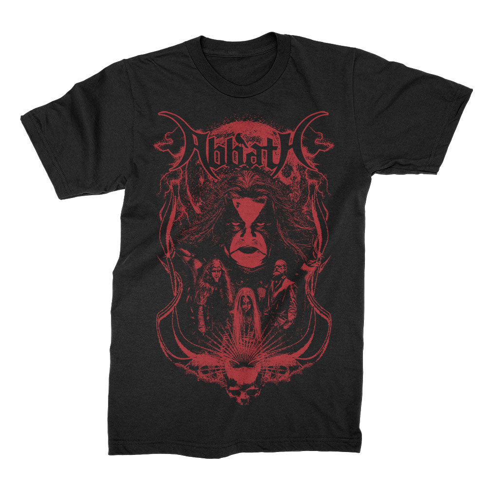 Abbath Skull Band Photo Red Print T-shirt Front
